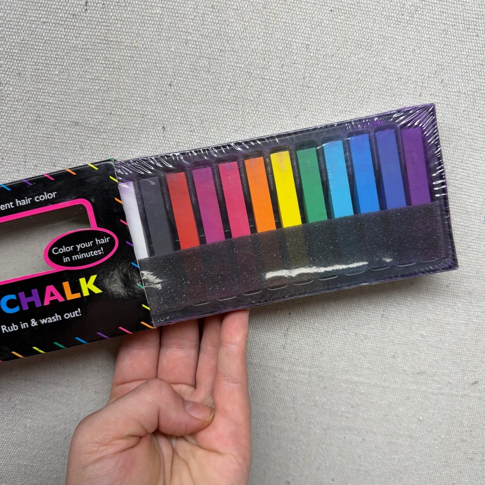 12 Pack Hair Chalk Sticks Rainbow Color Set New - Picture 3 of 3